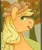 Size: 845x1009 | Tagged: safe, alternate version, artist:ghostlysharks, applejack, earth pony, pony, g4, apple, apple tree, bust, female, food, freckles, looking at you, looking back, looking back at you, mare, open mouth, smiling, solo, tree