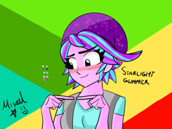 Size: 1600x1200 | Tagged: safe, artist:max rider, starlight glimmer, equestria girls, g4, blushing, digital art, female, happy, manga, uwu