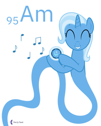 Size: 4000x5000 | Tagged: safe, artist:parclytaxel, trixie, genie, genie pony, pony, unicorn, series:joycall6's periodic table, g4, .svg available, absurd resolution, americium, chemistry, cute, cutie mark, diatrixes, eyes closed, female, floating, grin, mare, music notes, periodic table, simple background, smiling, smoke, smoke detector, solo, vector, white background