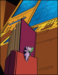 Size: 1213x1556 | Tagged: safe, artist:sara pitre-durocher, idw, spike, dragon, g4, spoiler:comic, spoiler:friendship in disguise, spoiler:friendship in disguise02, cropped, winged spike, wings