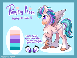 Size: 2224x1668 | Tagged: safe, artist:mychelle, oc, oc only, oc:peachy keen, classical hippogriff, hippogriff, female, reference sheet, solo