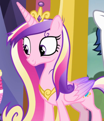 Size: 1288x1501 | Tagged: safe, screencap, princess cadance, shining armor, alicorn, pony, a flurry of emotions, g4, colored wings, cropped, female, folded wings, mare, messy mane, solo focus, tired eyes, wings