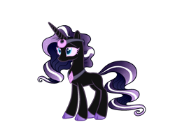 Size: 1636x1278 | Tagged: safe, artist:angei-bites, oc, oc only, oc:space cadet, pony, unicorn, offspring, parent:nightmare rarity, parent:tantabus, simple background, solo, transparent background