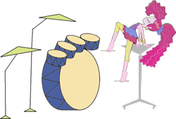 Size: 1768x1201 | Tagged: safe, artist:redheadxilamguy, pinkie pie, equestria girls, g4, barefoot, drum kit, drums, feet, female, musical instrument, simple background, solo, transparent background