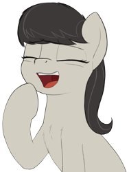 Size: 1626x2167 | Tagged: safe, artist:zippysqrl, octavia melody, earth pony, pony, g4, bust, chest fluff, eyes closed, female, laughing, mawshot, open mouth, oral invitation, simple background, solo, transparent background