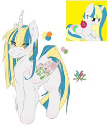 Size: 1143x1360 | Tagged: safe, artist:miphassl, oc, oc only, oc:cyan shine, alicorn, pony, female, original character do not steal, redesign, redraw, smiling, solo