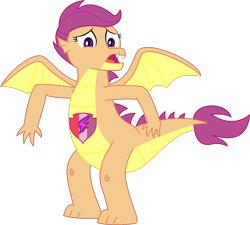 Size: 2213x1989 | Tagged: safe, artist:dupontsimon, scootaloo, dragon, fanfic:magic show of friendship, equestria girls, g4, dragonified, fanfic art, scootadragon, species swap, transformation, vector