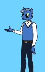 Size: 800x1280 | Tagged: safe, artist:lekonar13, oc, oc:star luck, anthro, base used, bowtie, clothes, simple background