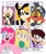 Size: 1242x1464 | Tagged: safe, artist:emositecc, pinkie pie, earth pony, human, litten, pony, titan, wolf, anthro, g4, :d, anthro with ponies, bendy and the ink machine, broken horn, buddy boris, bust, collar, crossover, female, horn, king clawthorne, luna loud, mare, one eye closed, pet tag, pokémon, six fanarts, skull, smiling, star butterfly, star vs the forces of evil, the loud house, the owl house, underhoof, wink