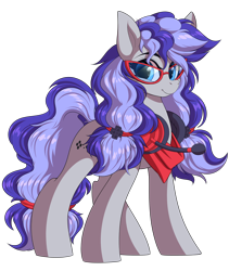 Size: 5264x6251 | Tagged: safe, alternate version, artist:ask-colorsound, oc, oc only, oc:cinnabyte, earth pony, pony, absurd resolution, adorkable, bandana, cinnabetes, clothes, cute, dork, female, gaming headset, glasses, headphones, headset, mare, meganekko, pigtails, simple background, smiling, solo, transparent background