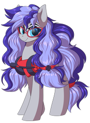 Size: 4599x6251 | Tagged: safe, alternate version, artist:ask-colorsound, oc, oc only, oc:cinnabyte, earth pony, pony, absurd resolution, adorkable, bandana, cinnabetes, clothes, cute, dork, female, gaming headset, glasses, headphones, headset, mare, meganekko, pigtails, simple background, smiling, solo, transparent background