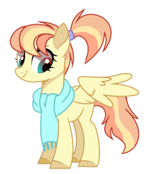 Size: 1009x1183 | Tagged: safe, artist:princess-kitsune-tsu, oc, oc only, pegasus, pony, base used, clothes, female, magical lesbian spawn, mare, offspring, parent:aunt holiday, parent:auntie lofty, scarf, simple background, solo, transparent background