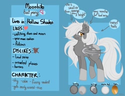 Size: 1024x791 | Tagged: safe, artist:dreamy990, oc, oc only, oc:moonbite, bat pony, pony, female, mare, reference sheet, solo