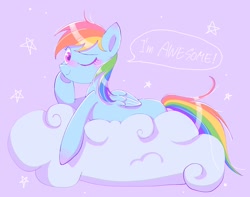 Size: 2048x1610 | Tagged: safe, artist:1drfl_world_end, rainbow dash, pegasus, pony, g4, cloud, speech bubble