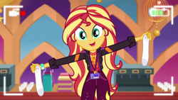 Size: 1920x1080 | Tagged: safe, screencap, sunset shimmer, equestria girls, g4, how to backstage, spoiler:eqg series (season 2), clothes, female, socks, solo