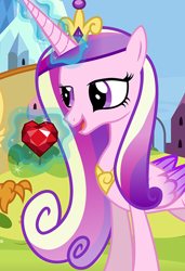 Size: 854x1251 | Tagged: safe, artist:mlp-silver-quill, princess cadance, smolder, alicorn, pony, comic:pinkie pie says goodnight, g4, cropped, eyes closed, female, fire ruby, gem, lidded eyes, mare, open mouth, ruby, solo focus