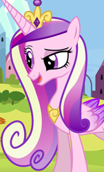 Size: 758x1251 | Tagged: safe, artist:mlp-silver-quill, princess cadance, smolder, alicorn, pony, comic:pinkie pie says goodnight, g4, cropped, female, lidded eyes, mare, open mouth, raised eyebrow, solo focus