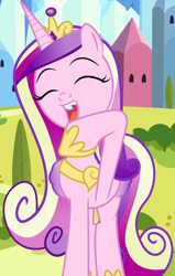 Size: 1244x1953 | Tagged: safe, artist:mlp-silver-quill, princess cadance, alicorn, pony, comic:pinkie pie says goodnight, g4, cropped, cute, cutedance, female, mare, noblewoman's laugh, open mouth, solo