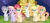 Size: 5166x2349 | Tagged: safe, artist:sunlightshimmer64, oc, oc only, oc:apple flower, oc:fire dash, oc:flower (sunlightshimmer64), oc:melody, oc:sunlight shimmer, oc:sweet candy, earth pony, pegasus, pony, unicorn, base used, earth pony oc, female, heterochromia, horn, mare, offspring, parent:applejack, parent:big macintosh, parent:fire streak, parent:flash sentry, parent:fluttershy, parent:party favor, parent:pinkie pie, parent:rainbow dash, parent:sunset shimmer, parent:unknown, parents:flashimmer, parents:fluttermac, parents:partypie, parents:rainbowstreak, parents:raritoity, pegasus oc, unicorn oc, watermark, wings