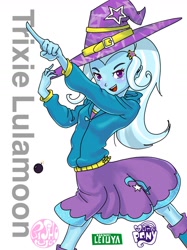 Size: 1280x1707 | Tagged: safe, artist:xjleiu, trixie, equestria girls, g4, barrette, clothes, female, hat, hoodie, skirt, solo, trixie's hat