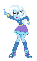 Size: 1280x2106 | Tagged: safe, artist:gmaplay, trixie, equestria girls, equestria girls specials, g4, my little pony equestria girls: better together, my little pony equestria girls: forgotten friendship, clothes, female, legs, pointing, shoes, simple background, skirt, sneakers, socks, solo, thighs, transparent background