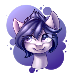 Size: 1782x1819 | Tagged: safe, artist:helemaranth, oc, oc only, earth pony, pony, :3, bust, earth pony oc, eye clipping through hair, female, mare, portrait, simple background, smiling, solo, transparent background