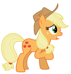 Size: 7278x7623 | Tagged: safe, artist:estories, applejack, earth pony, pony, g4, absurd resolution, female, hat, simple background, solo, transparent background, vector