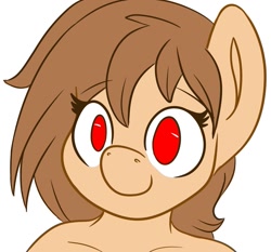 Size: 961x895 | Tagged: safe, artist:inkynotebook, part of a set, oc, oc only, oc:fun fact, earth pony, anthro, bust, commission, earth pony oc, simple background, smiling, solo, white background, ych result