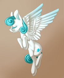 Size: 2479x3000 | Tagged: safe, artist:helemaranth, oc, oc only, pegasus, pony, eyes closed, flying, gradient background, high res, pegasus oc, solo, wings