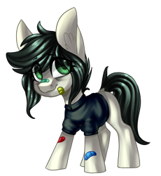 Size: 2002x2177 | Tagged: safe, artist:helemaranth, oc, oc only, earth pony, pony, bandaid, bandaid on nose, clothes, ear fluff, earth pony oc, high res, simple background, solo, transparent background