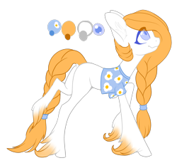 Size: 2629x2407 | Tagged: safe, artist:helemaranth, oc, oc only, oc:mia, earth pony, pony, braid, braided tail, earth pony oc, high res, hoof fluff, looking up, reference sheet, simple background, smiling, solo, transparent background
