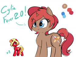 Size: 1600x1200 | Tagged: safe, artist:thecoldsbarn, oc, oc only, oc:cylia fever, pony, unicorn, female, redesign, reference sheet, simple background, solo, white background