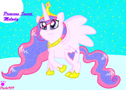 Size: 893x639 | Tagged: safe, artist:pokeloidpachiviray, oc, oc only, oc:sweet melody, alicorn, pony, alicorn oc, day, horn, solo, wings