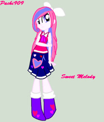 Size: 507x593 | Tagged: safe, artist:pokeloidpachiviray, oc, oc only, oc:sweet melody, equestria girls, g4, human oc, solo