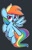 Size: 2500x3889 | Tagged: safe, artist:kindakismet, rainbow dash, pegasus, pony, backwards cutie mark, black background, female, flying, high res, mare, open mouth, simple background, solo, spread wings, wings