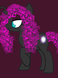 Size: 1024x1370 | Tagged: safe, artist:jas5576, oc, oc only, oc:aria, hybrid, pony, eyeshadow, interspecies offspring, magical lesbian spawn, makeup, offspring, parent:oc:fluffle puff, parent:queen chrysalis, parents:canon x oc, parents:chrysipuff, solo