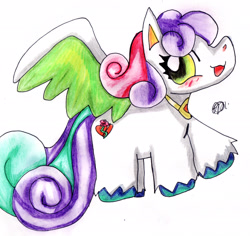 Size: 2074x1955 | Tagged: safe, artist:crystaltheechidna, oc, oc only, oc:bell, pegasus, pony, blushing, pegasus oc, simple background, solo, tongue out, white background, wings