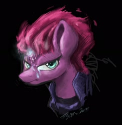 Size: 2266x2328 | Tagged: safe, artist:rigbyh00ves, tempest shadow, pony, unicorn, g4, broken horn, bust, female, high res, horn, portrait, solo