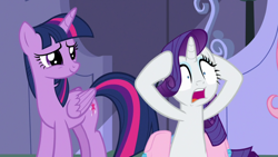 Size: 1920x1080 | Tagged: safe, screencap, rarity, twilight sparkle, alicorn, pony, g4, the ending of the end, twilight sparkle (alicorn)
