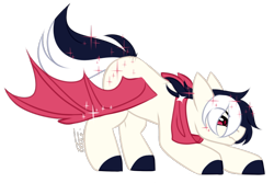 Size: 734x489 | Tagged: safe, artist:inspiredpixels, oc, oc only, bat pony, pony, chibi, male, simple background, solo, stallion, transparent background