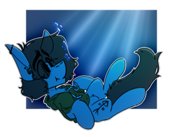 Size: 920x717 | Tagged: safe, artist:kirbirb, oc, oc only, oc:scarlett lane, pony, clothes, hoodie, male, piercing, simple background, solo, transparent background, underwater