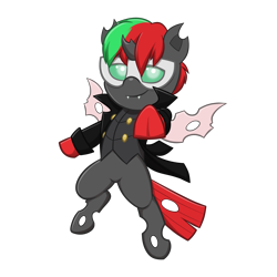 Size: 4093x4093 | Tagged: safe, artist:jcosneverexisted, oc, oc only, oc:acid fire, changeling, pony, g4.5, my little pony: pony life, clothes, cosplay, costume, looking at you, male, persona 5, pose, red changeling, simple background, solo, transparent background