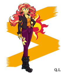 Size: 2953x3425 | Tagged: safe, artist:papyjr13, sunset shimmer, equestria girls, g4, breasts, female, high res, simple background, solo, transparent background