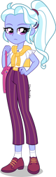 Size: 1437x4500 | Tagged: safe, artist:limedazzle, part of a set, sugarcoat, equestria girls, g4, casual, clothes, female, frown, hand on hip, handbag, high res, looking at you, pants, purse, show accurate, simple background, solo, transparent background