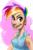 Size: 291x445 | Tagged: safe, artist:korppipoika, rainbow dash, human, g4, abstract background, bust, clothes, ear piercing, female, humanized, mohawk, piercing, signature, smiling, solo