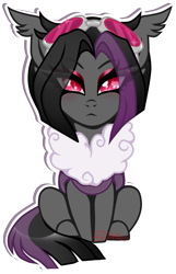 Size: 912x1416 | Tagged: safe, artist:nekomellow, oc, oc only, oc:mimicry, original species, female, purple changeling, simple background, solo, transparent background