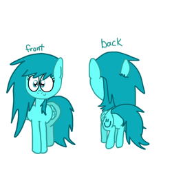 Size: 1080x1080 | Tagged: safe, artist:crossovercartoons, oc, oc only, oc:random shine, pegasus, pony, artwork, drawing, front view, rear view, simple background, solo, weird, white background