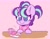 Size: 2799x2187 | Tagged: safe, artist:kittyrosie, starlight glimmer, pony, unicorn, g4, blushing, chocolate, clothes, colored pupils, cute, donut, female, filly, filly starlight glimmer, food, glimmerbetes, gradient background, heart, high res, hot chocolate, marshmallow, mug, pigtails, scarf, smiling, solo, younger