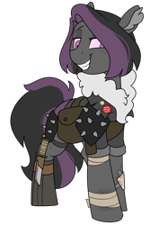 Size: 1100x1550 | Tagged: safe, artist:crimmharmony, oc, oc only, oc:mimicry, original species, fallout equestria, female, purple changeling, simple background, solo, transparent background