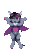 Size: 256x384 | Tagged: safe, artist:bitassembly, oc, oc only, oc:mimicry, original species, animated, bipedal, caramelldansen, dancing, gif, pixel art, purple changeling, simple background, solo, transparent background